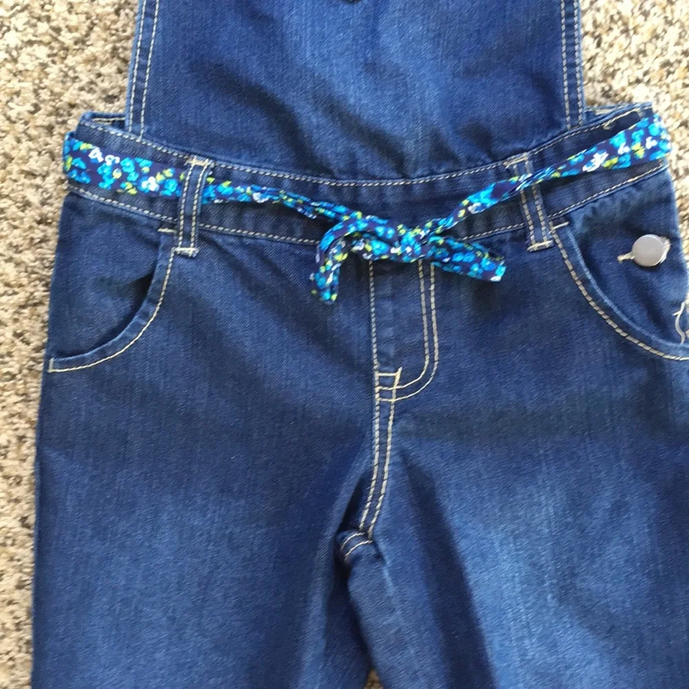 TCP Denim overalls with floral belt /‎ 10